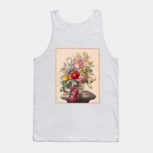 Flowers in a Glass Vase with a Butterfly Tank Top